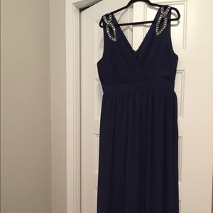 Navy blue, size 14 evening dress from TFNC